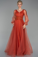 Длинное Помолвочное Платье красный ABU1524
