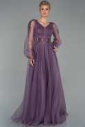 Длинное Помолвочное Платье Лавандовый ABU1524