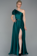 Длинное Атласное Платье Для Помолвки Изумрудно-зеленый ABU1270