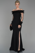 Длинное Вечернее Платье Черный ABU1641
