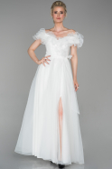 Длинное Вечернее Платье Белый ABU1642