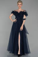 Длинное Вечернее Платье Темно-синий ABU1642