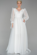 Длинное Вечернее Платье Белый ABU1650