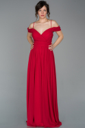 Длинное Шифоновое Вечернее Платье красный ABU1654