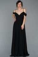 Длинное Шифоновое Вечернее Платье Черный ABU1654