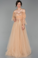 Длинное Вечернее Платье Золотой ABU1662