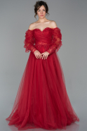 Длинное Вечернее Платье красный ABU1662