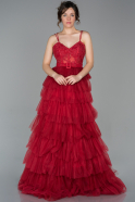 Длинное Платье Высокой Моды красный ABU1663