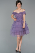 Короткое Вечернее Платье Лиловый ABK974
