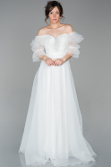 Длинное Вечернее Платье Белый ABU1667
