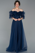Длинное Вечернее Платье Темно-синий ABU1667