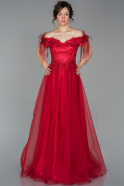 Длинное Вечернее Платье красный ABU1669