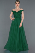 Длинное Помолвочное Платье Изумрудно-зеленый ABU1203