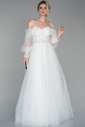 Длинное Вечернее Платье Белый ABU1662