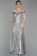 Длинное Помолвочное Платье Серый ABU1211