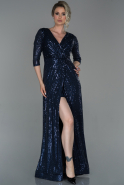Длинное Вечернее Платье Темно-синий ABU1677