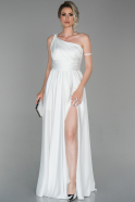 Длинное Помолвочное Платье Белый ABU1142