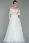 Длинное Вечернее Платье Белый ABU1685