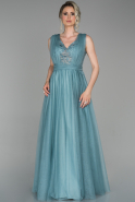 Длинное Вечернее Платье Мятный ABU1687