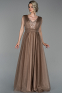 Длинное Вечернее Платье Телесный ABU1687
