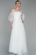 Длинное Вечернее Платье Белый ABU1689