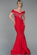 Длинное Вечернее Платье красный ABU1690