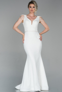Длинное Вечернее Платье Белый ABU1693