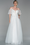 Длинное Платье Высокой Моды Белый ABU1688