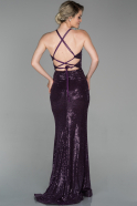 Длинное Выпускное Платье Русалка Фиолетовый ABU761
