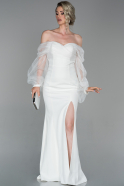 Длинное Вечернее Платье Белый ABU1696