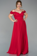 Большое Шифоновое Вечернее Платье красный ABU1660