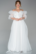 Длинное Вечернее Платье Белый ABU1675