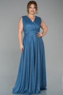 Длинное Свободное Вечернее Платье Индиго ABU1762