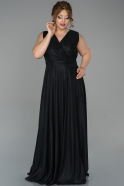 Длинное Свободное Вечернее Платье Черный ABU1762
