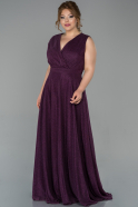 Длинное Свободное Вечернее Платье Сливовый ABU1762