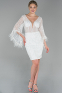 Короткое Платье На Приглашение Белый ABK988