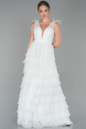 Длинное Вечернее Платье Белый ABU1705