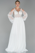 Длинное Вечернее Платье Белый ABU1708