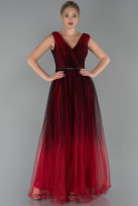 Длинное Помолвочное Платье красный ABU1712