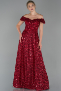 Длинное Вечернее Платье красный ABU1714