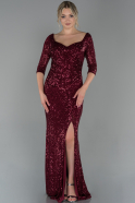 Длинное Вечернее Платье Бордовый ABU1703