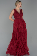 Длинное Помолвочное Платье Бордовый ABU1451