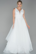 Длинное Вечернее Платье Белый ABU1727