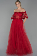 Длинное Вечернее Платье красный ABU1684