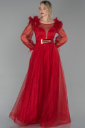 Длинное Вечернее Платье красный ABU1718