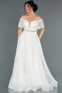 Длинное Помолвочное Платье Белый ABU1283