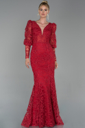 Длинное Платье Высокой Моды красный ABU1652