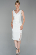Короткое Кружевное Платье Белый ABK994