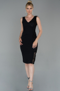 Короткое Кружевное Платье Черный ABK994
