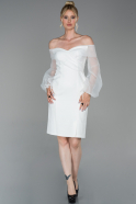Короткое Платье На Приглашение Белый ABK997